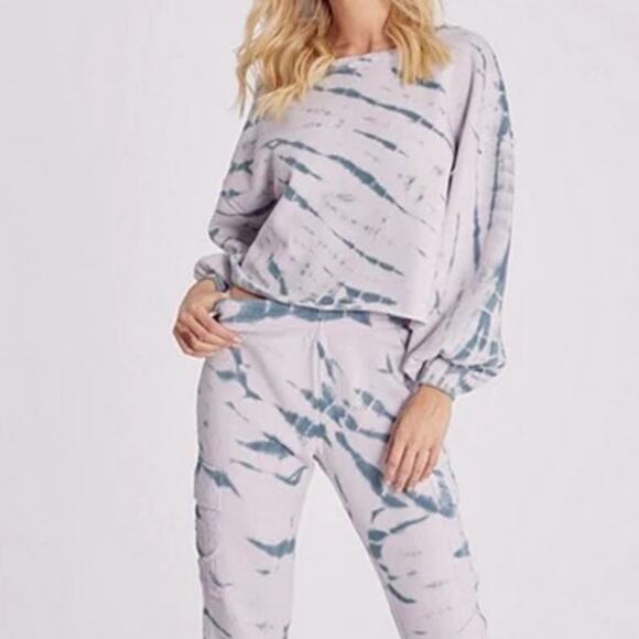 Wildfox Purple Olivia Spiral Dye Crop Boxy Pullover Sz S NWT - Picture 7 of 12